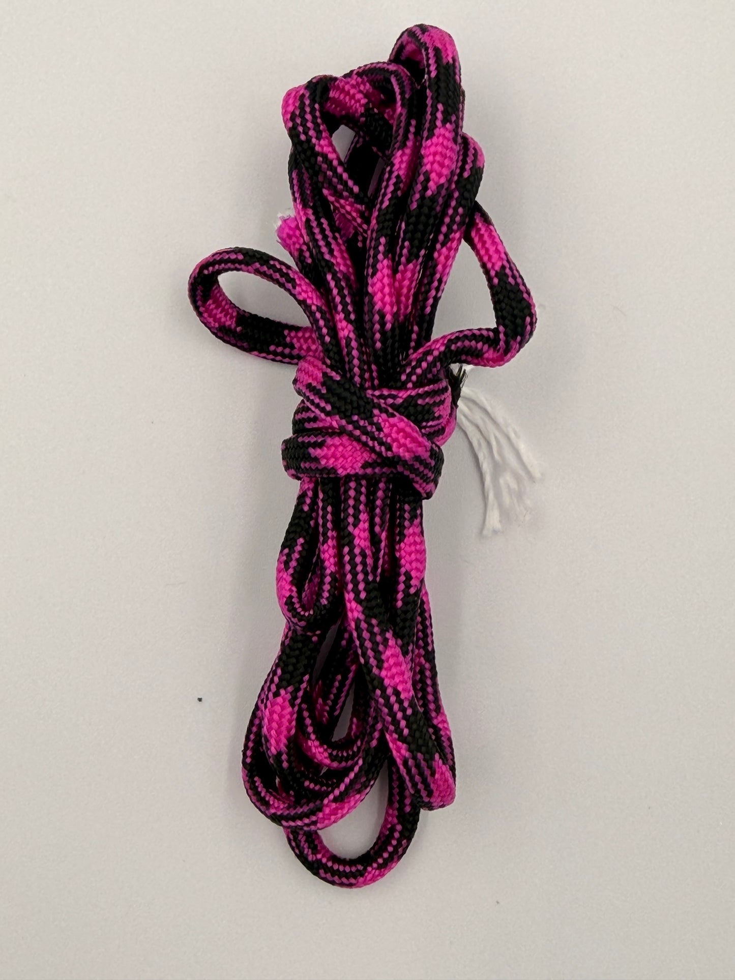 Pink & Black Paracord Bracelet - EDC Frameless Slingshot - Black Leather