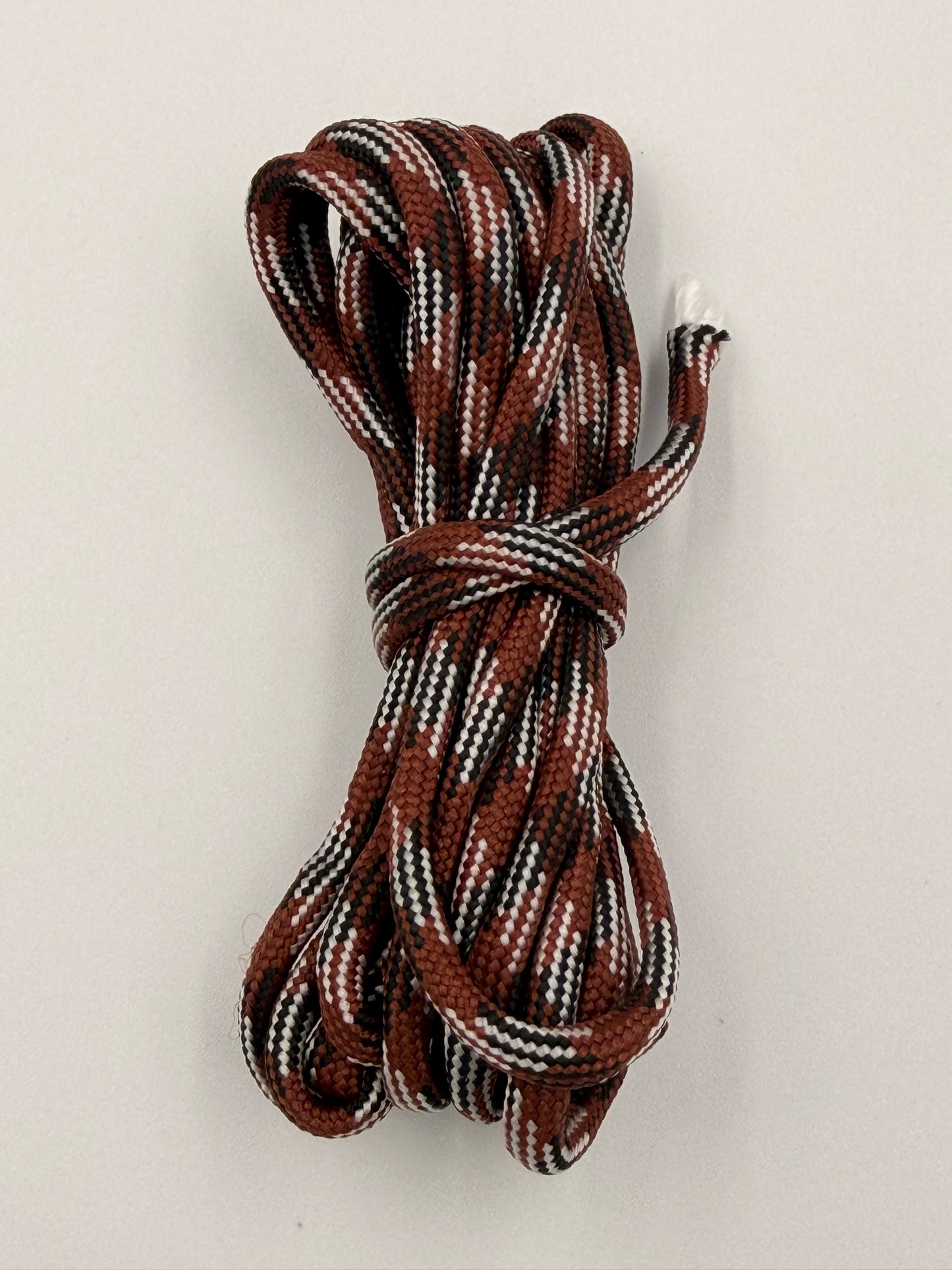 Brown & White Paracord Bracelet - EDC Frameless Slingshot - Genuine Leather