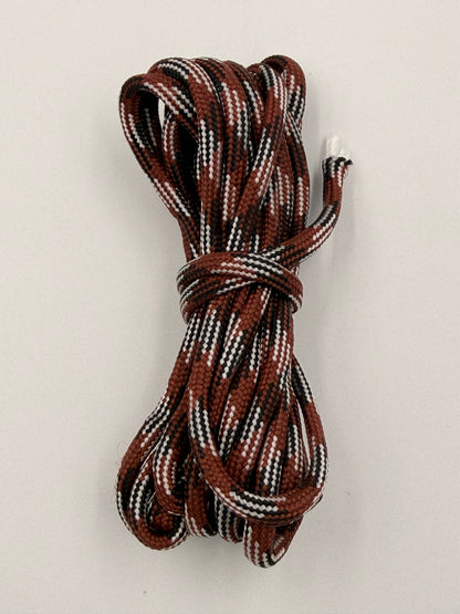 Brown & White Paracord Bracelet - EDC Frameless Slingshot - Genuine Leather
