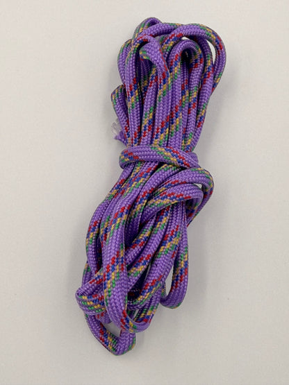 Purple Multicolor Paracord Bracelet - EDC Frameless Slingshot - Black Leather