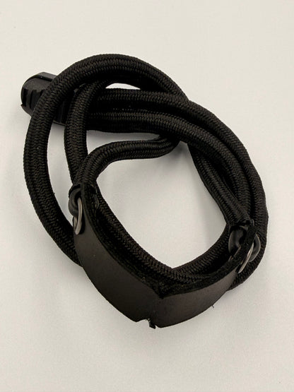 Black Paracord Bracelet - EDC Frameless Slingshot - Black Leather