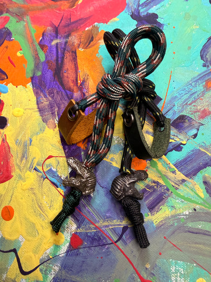 *Chase Custom* EDC - (2x)Frameless Slingshots w/ Dinosaur Head - Genuine Leather