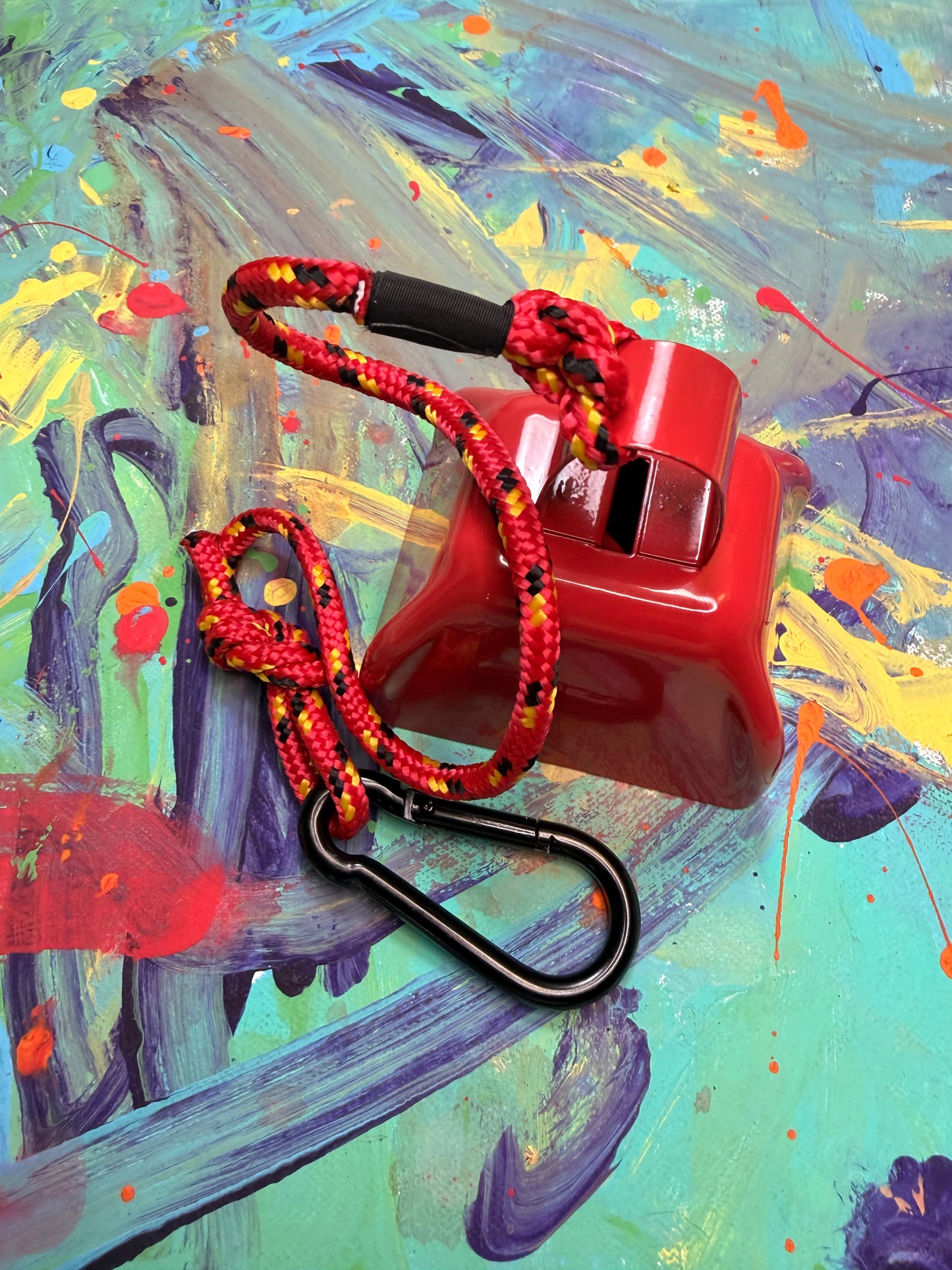 Red Cowbell Hanging Slingshot Target